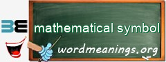 WordMeaning blackboard for mathematical symbol